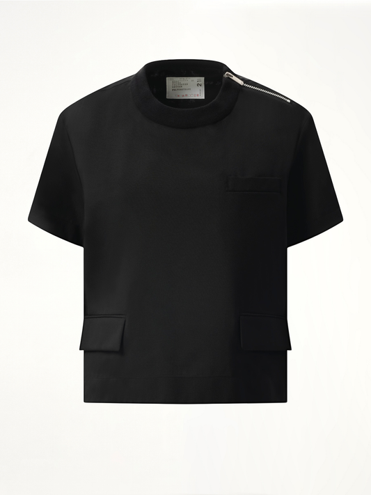 Suiting Short-sleeve Pullover in Black