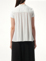 Cotton Poplin x Jersey T-Shirt in White/Off White
