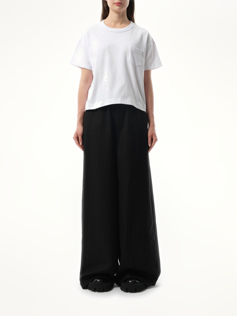 Sacai S Jersey T-Shirt in White