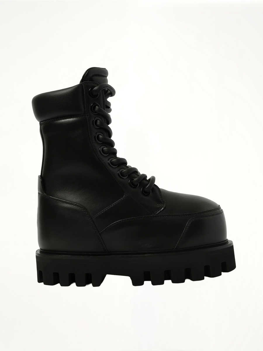 Parachute Ankle Boots in Black Side View | ALEXANDER MCQUEEN