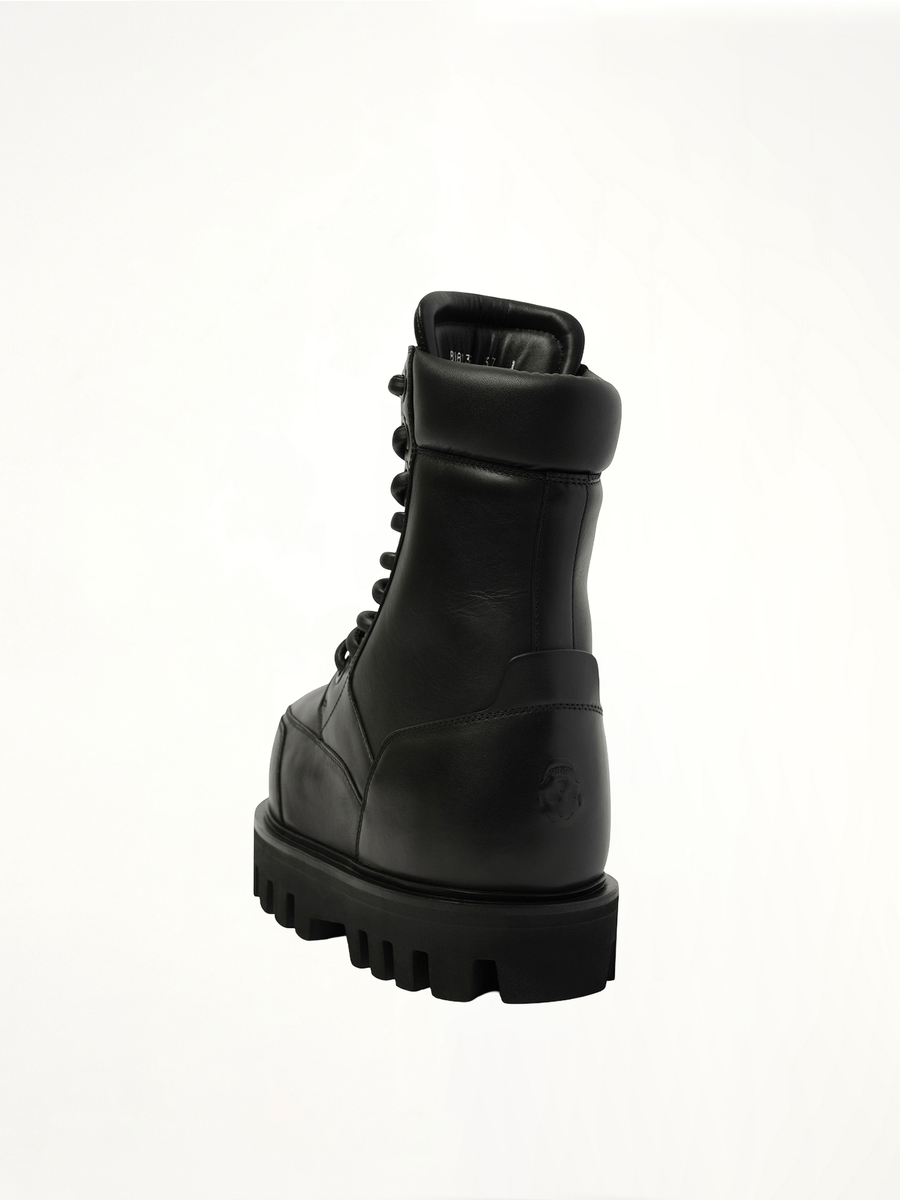 Parachute Ankle Boots in Black Back View | ALEXANDER MCQUEEN