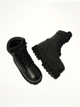 Parachute Ankle Boots in Black Top View | ALEXANDER MCQUEEN