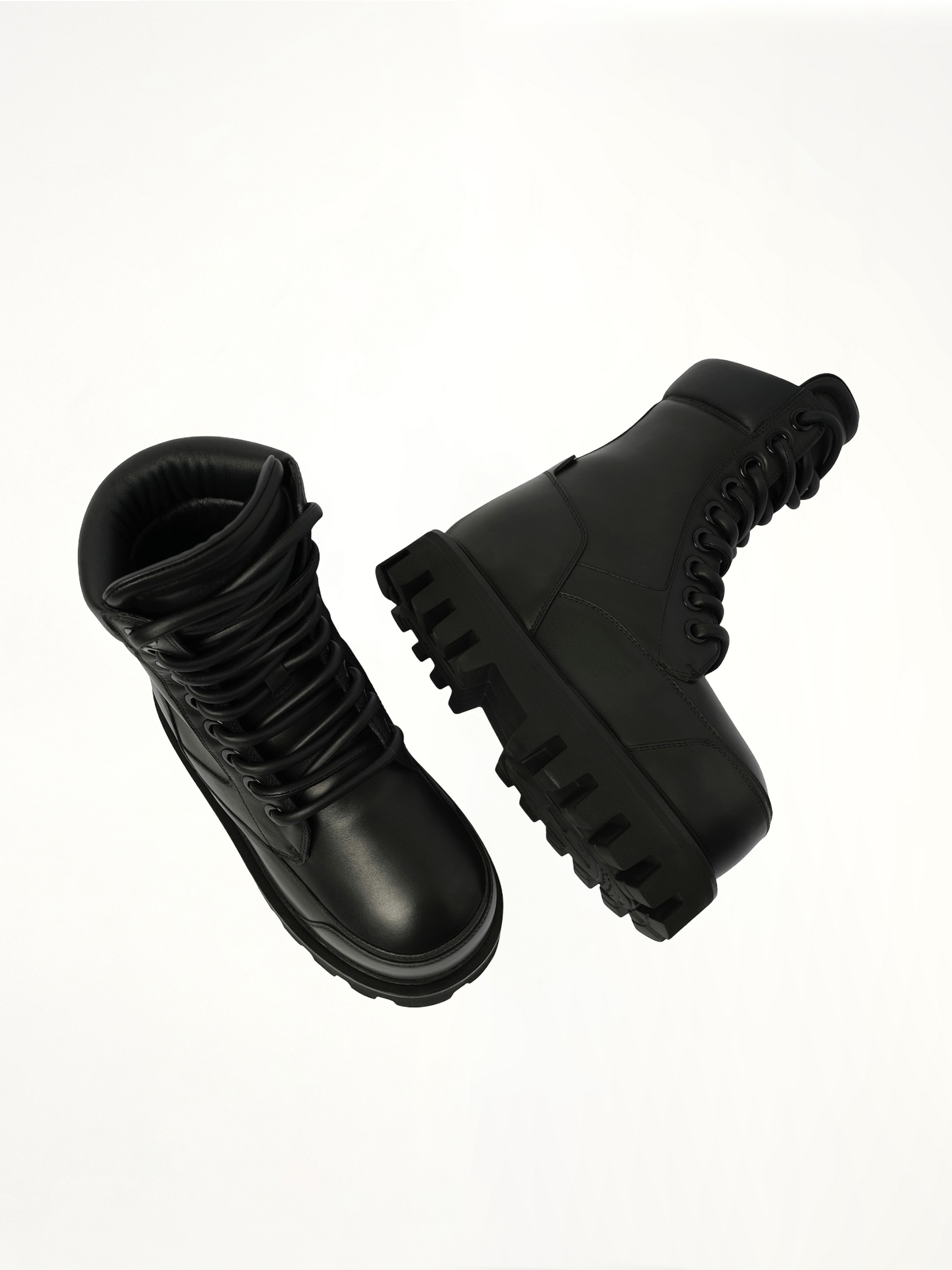 Parachute Ankle Boots in Black Top View | ALEXANDER MCQUEEN