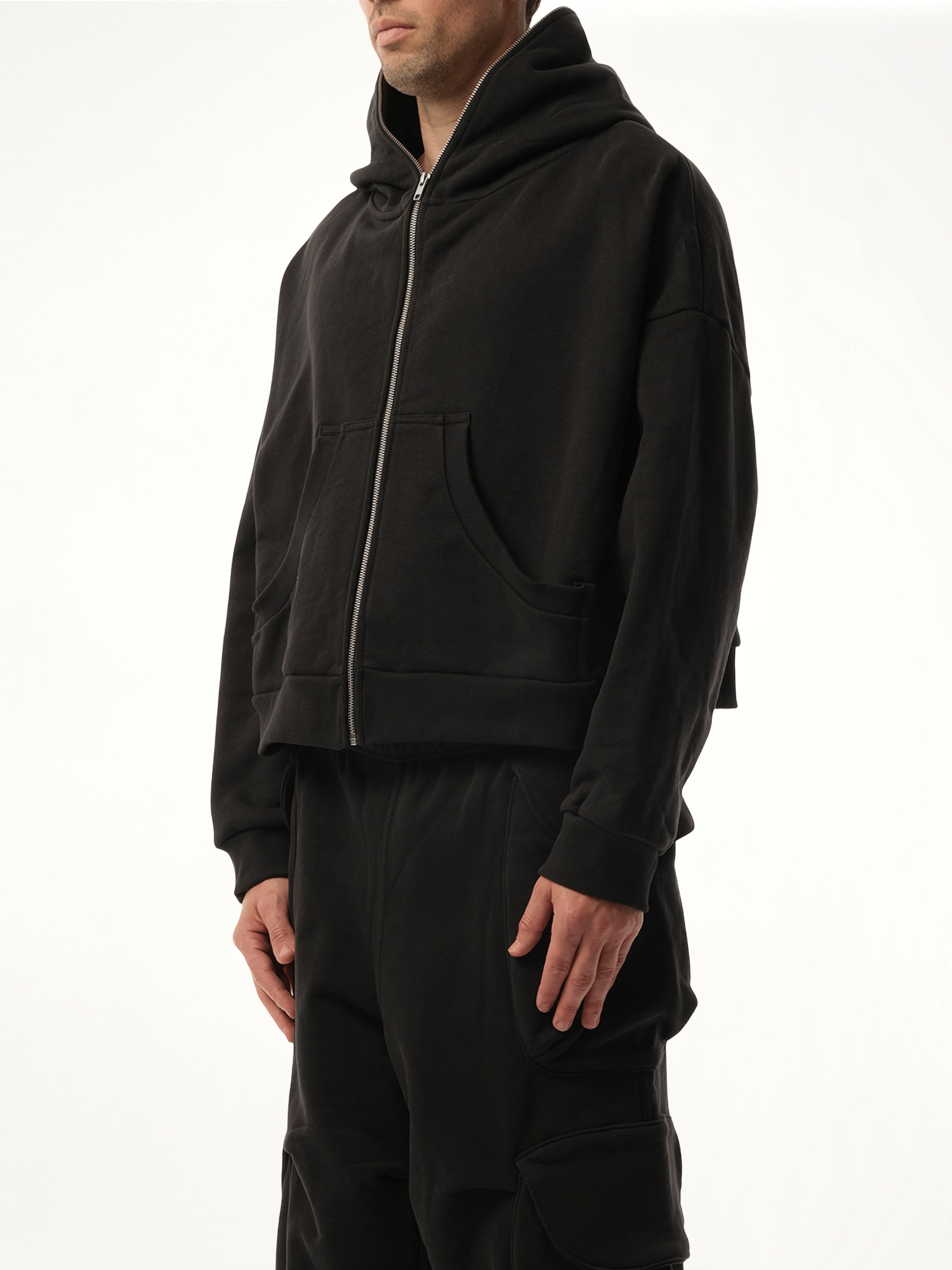 ENTIRE STUDIOS - Mens Eternal Zip Hoodie in Soot |MARAIS ENTIRE STUDIOS - Mens Eternal Zip Hoodie in Soot |MARAIS