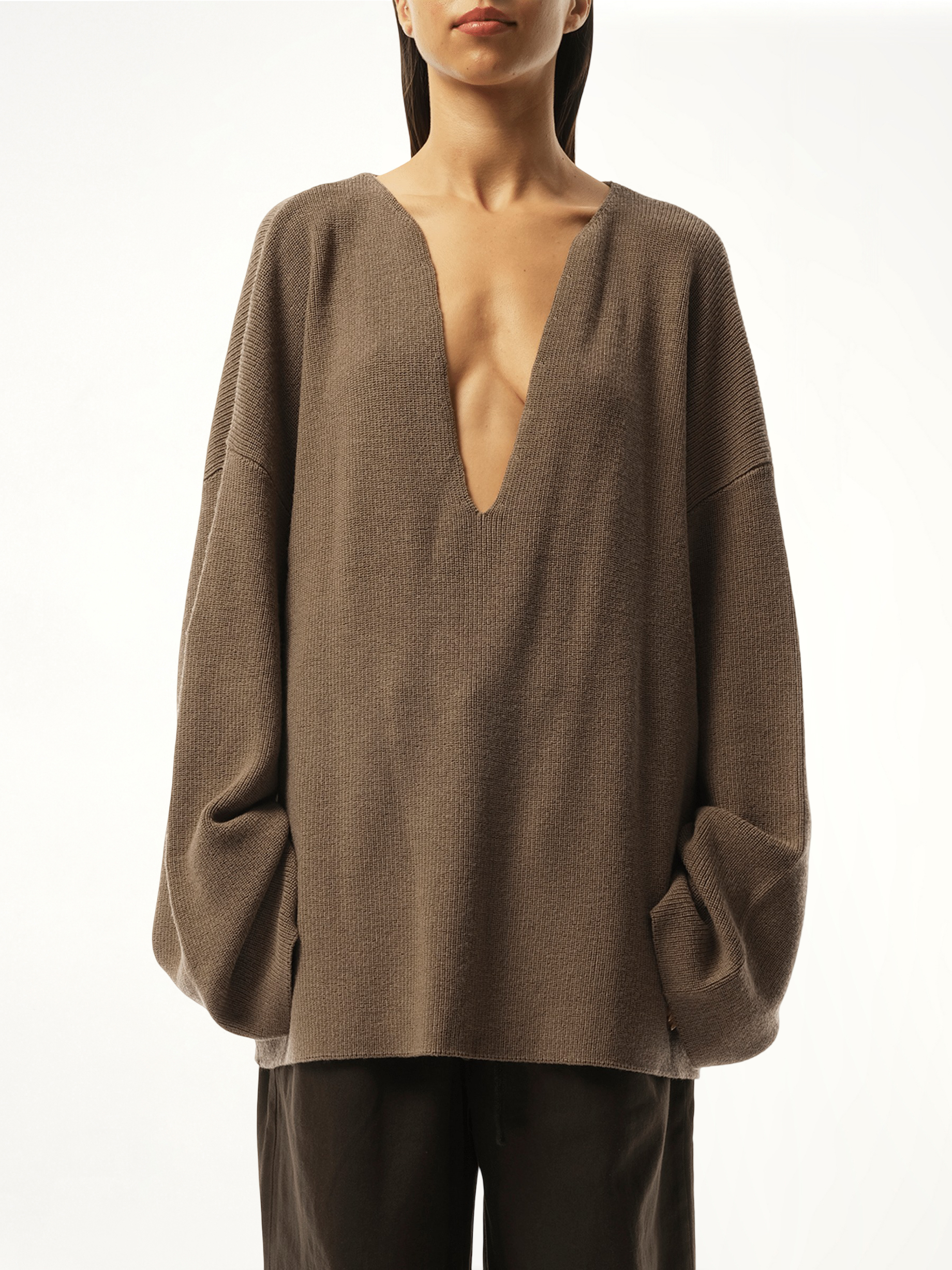 Dormer Knit Sweater in Darktaupe