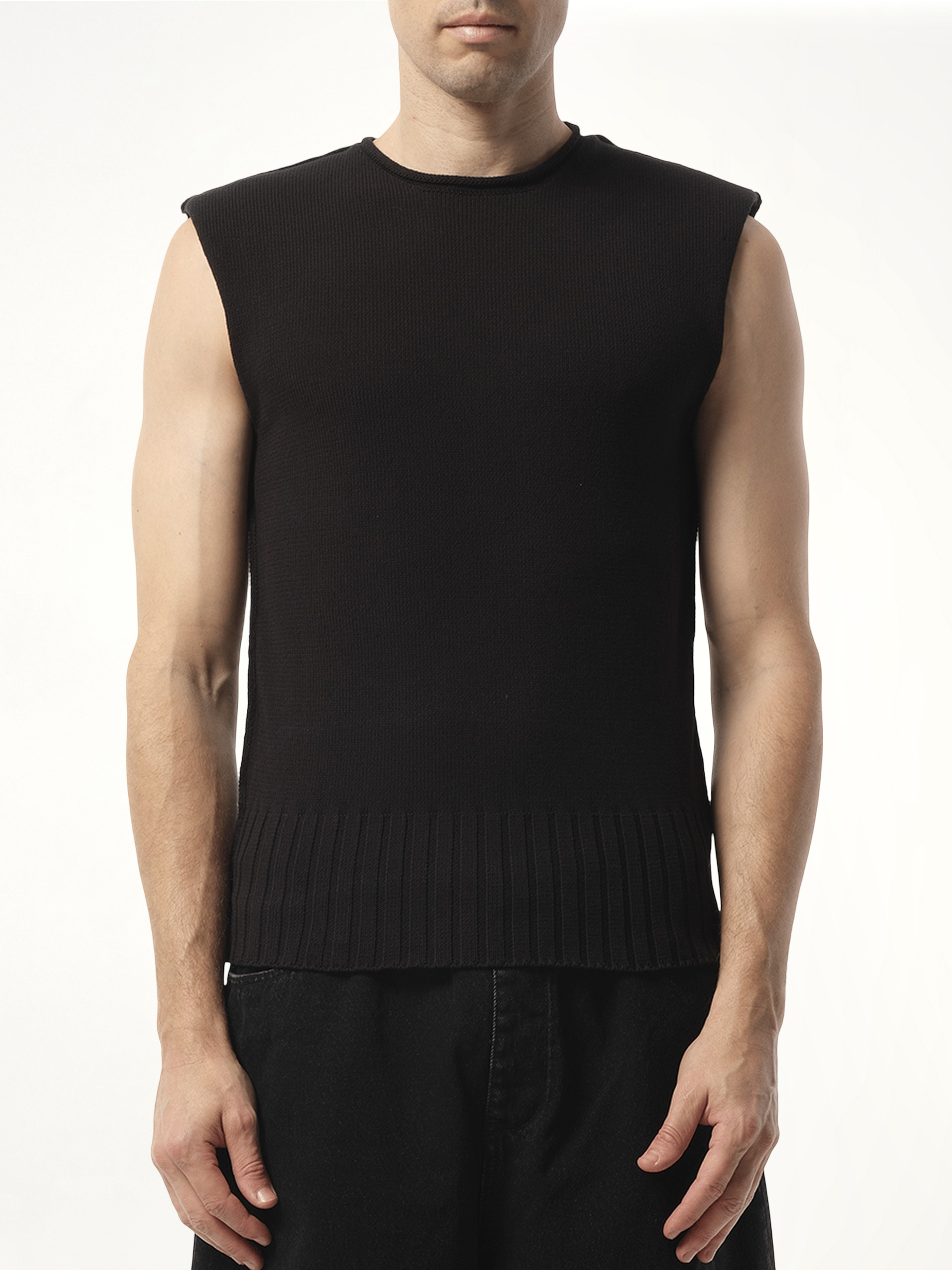 Burns Knit Vest in Black