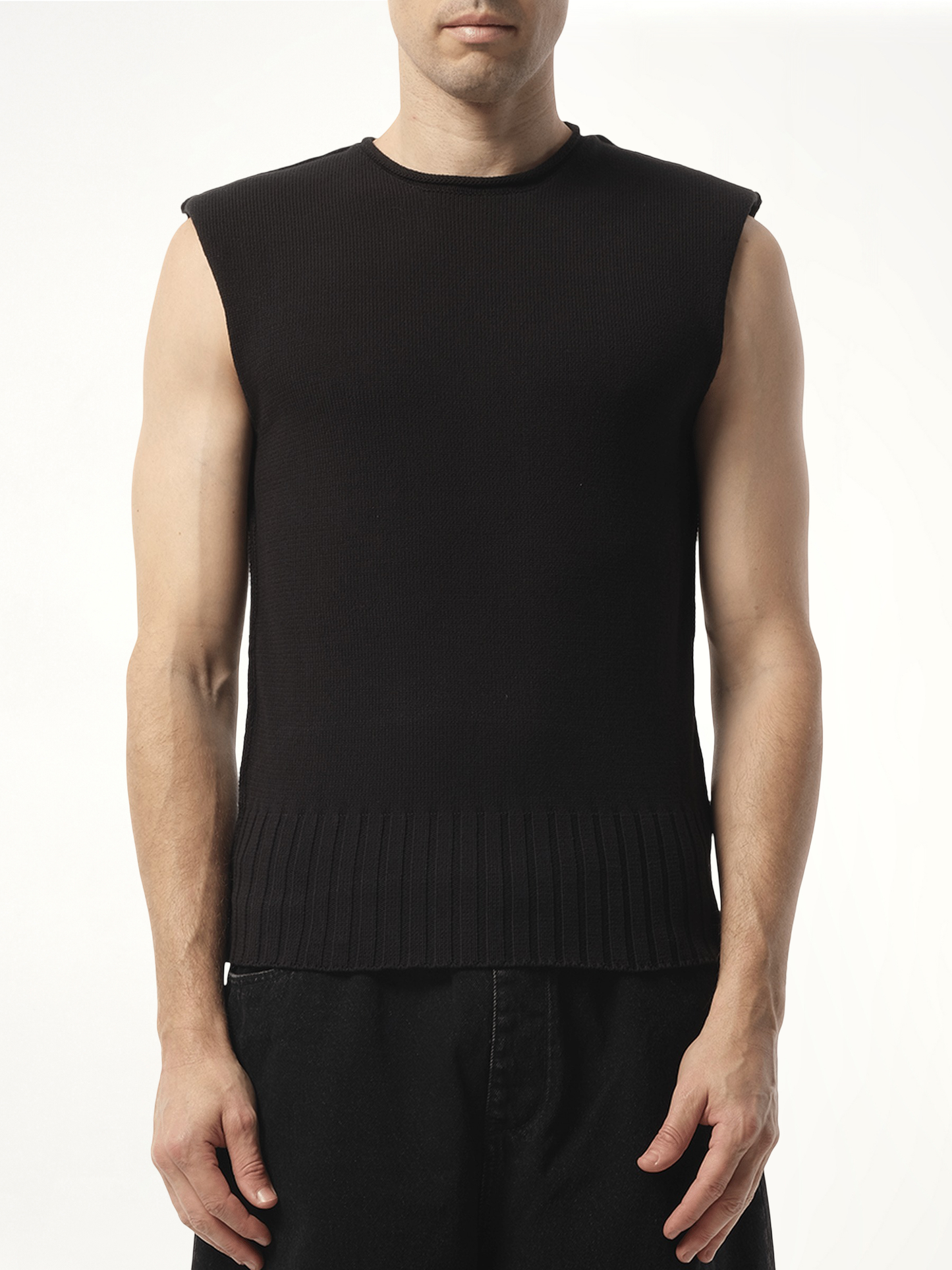 Burns Knit Vest in Black