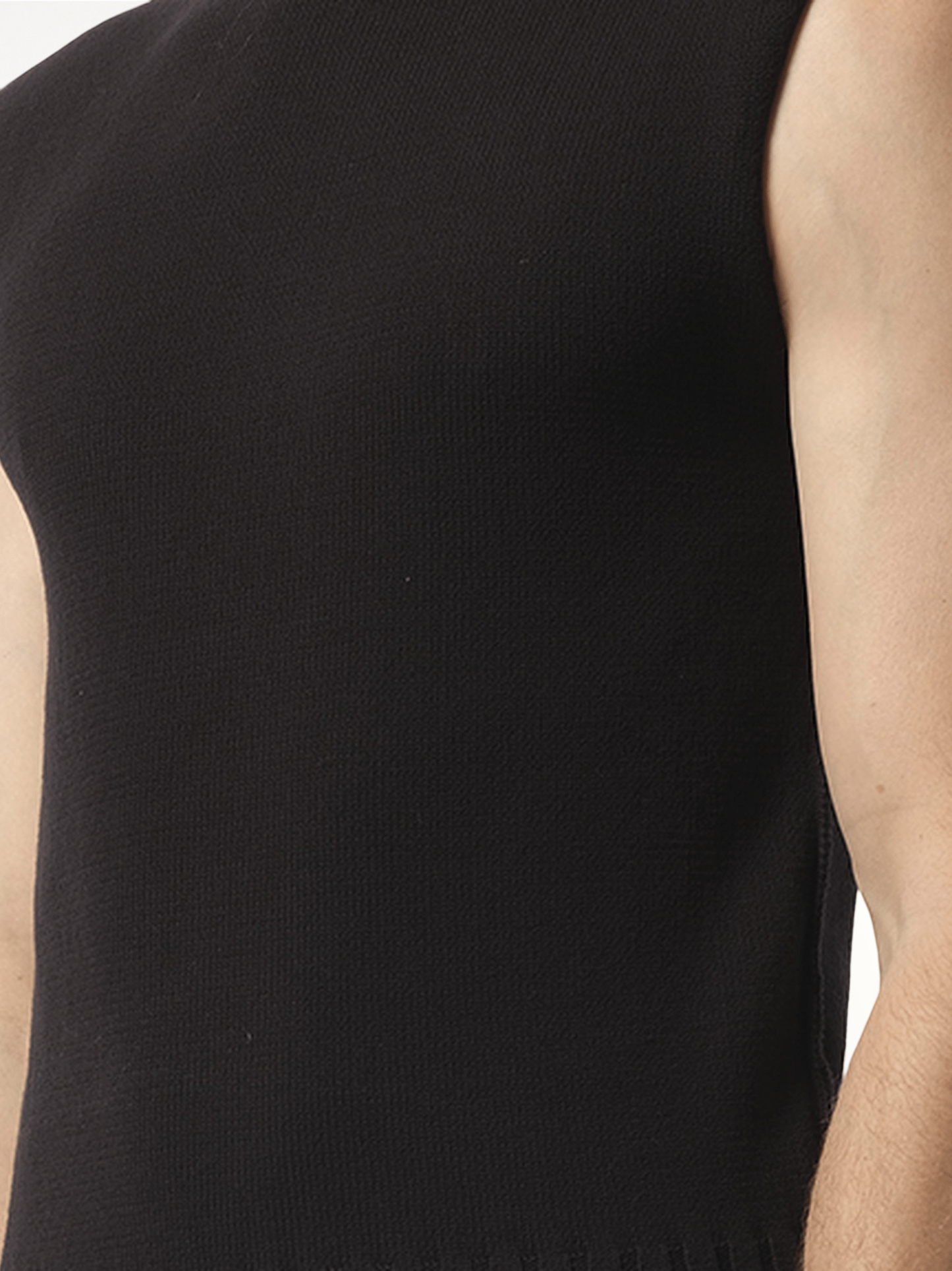 Burns Knit Vest in Black