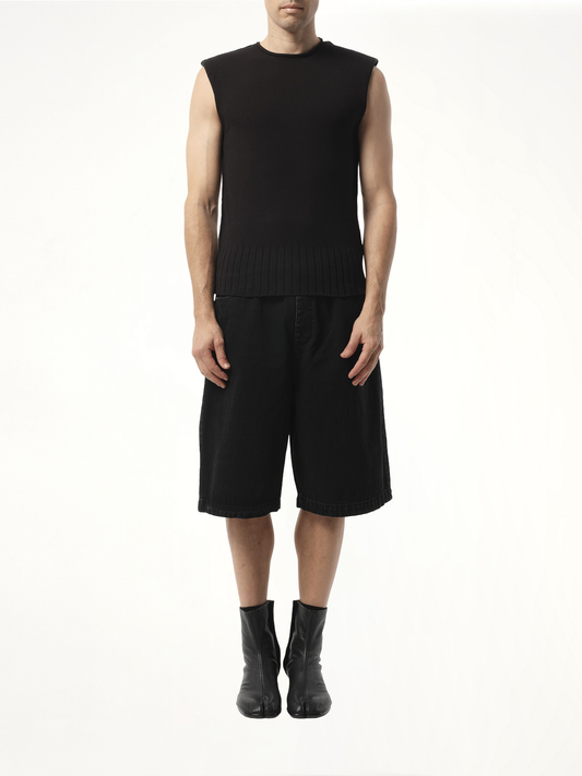 Burns Knit Vest in Black