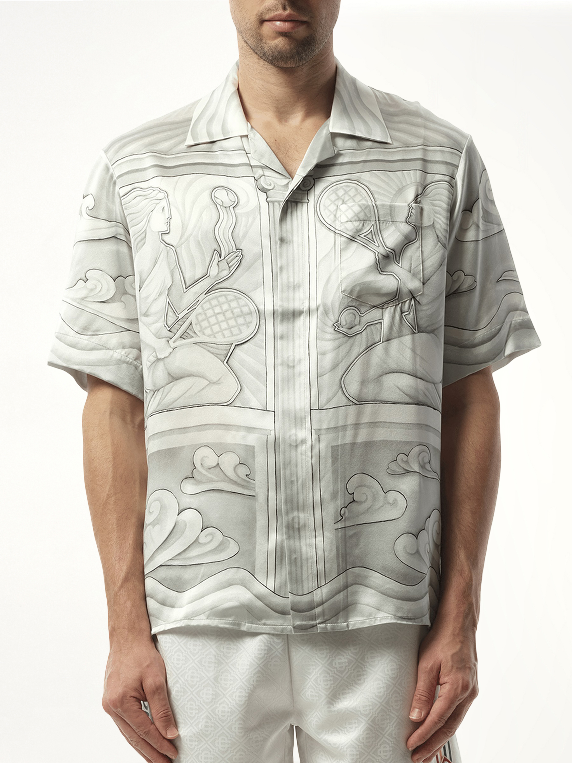 Sacred Stone Cuban Collar Shirt in Grey