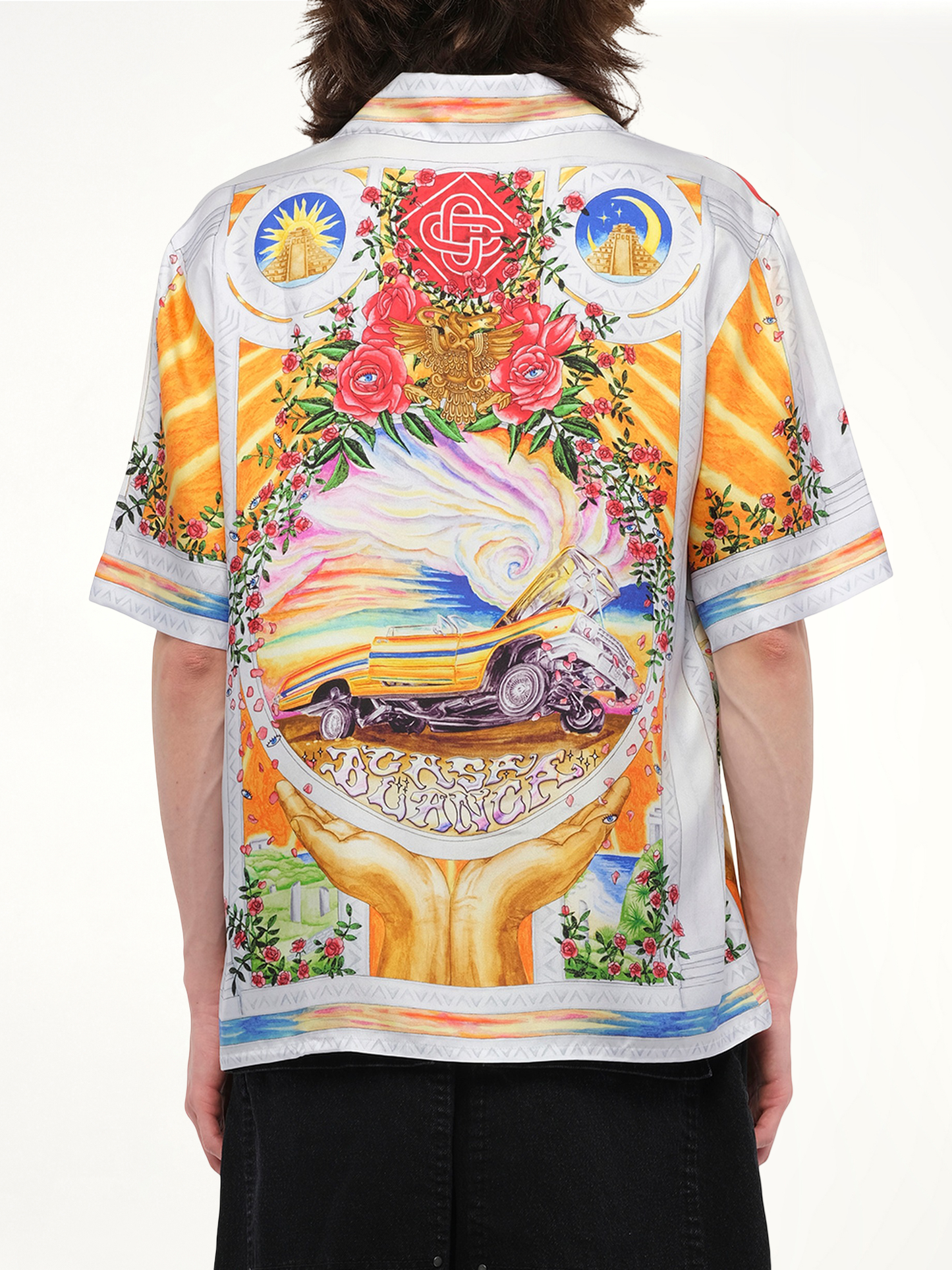 A Tournade De Rose Cuban Collar Shirt in Multicolour