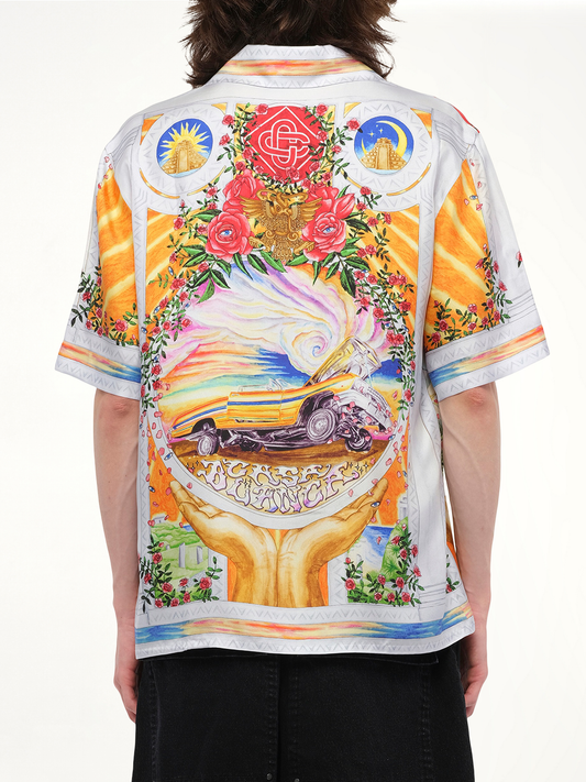 A Tournade De Rose Cuban Collar Shirt in Multicolour