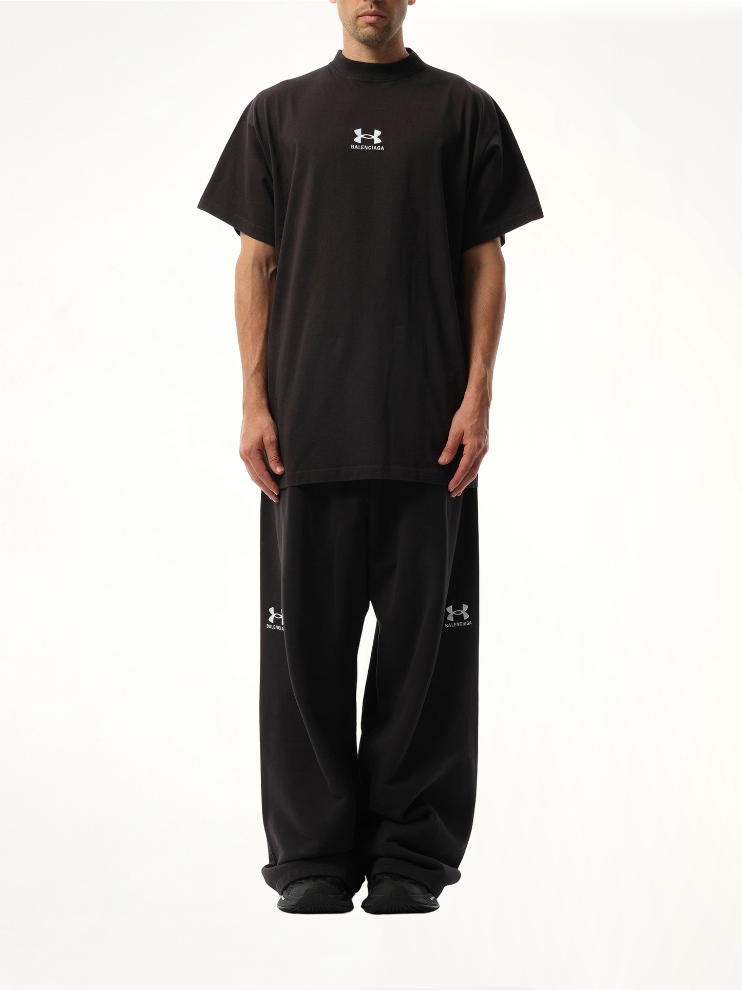 Under Armour Oversized T-Shirt in Washed Black/White