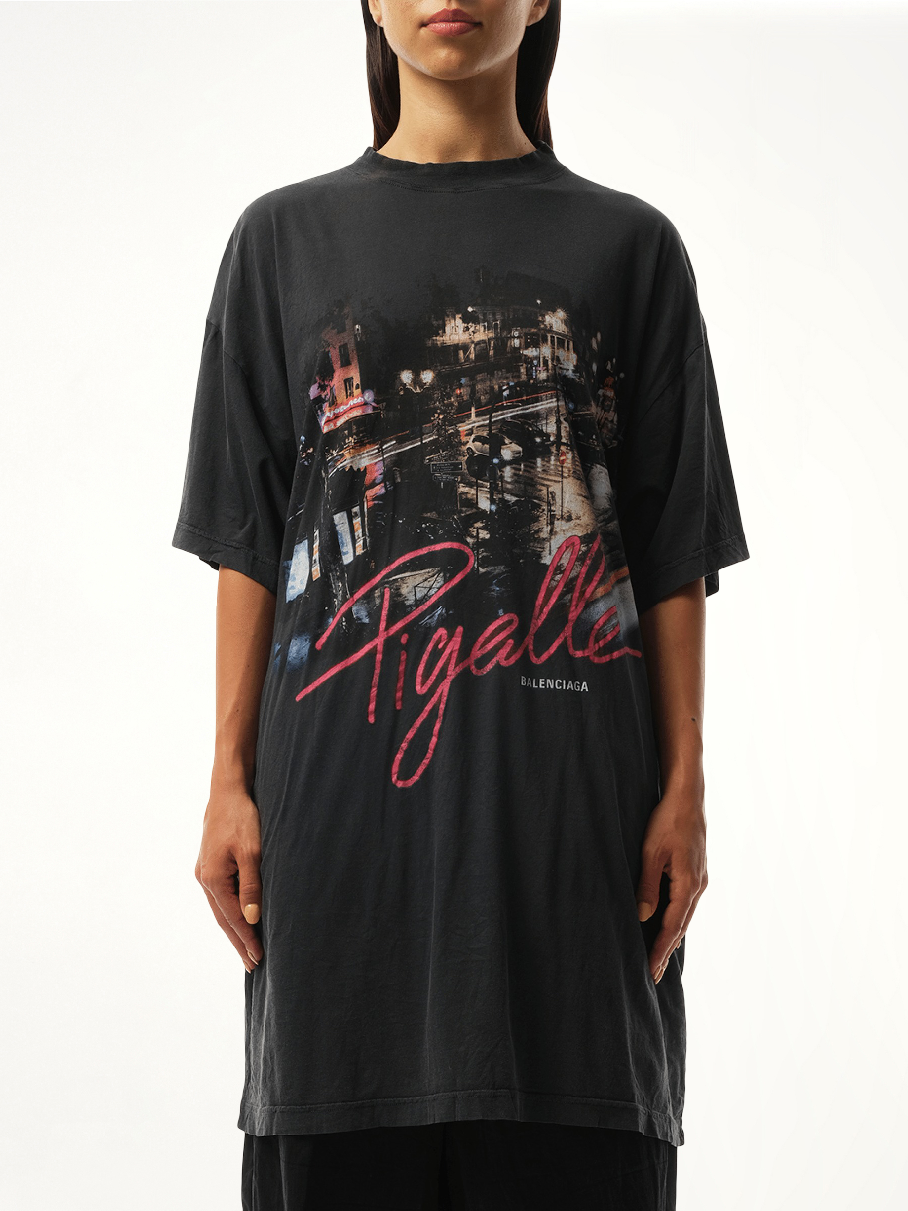 Pigalle Oversized T-Shirt in Faded Washed Black
