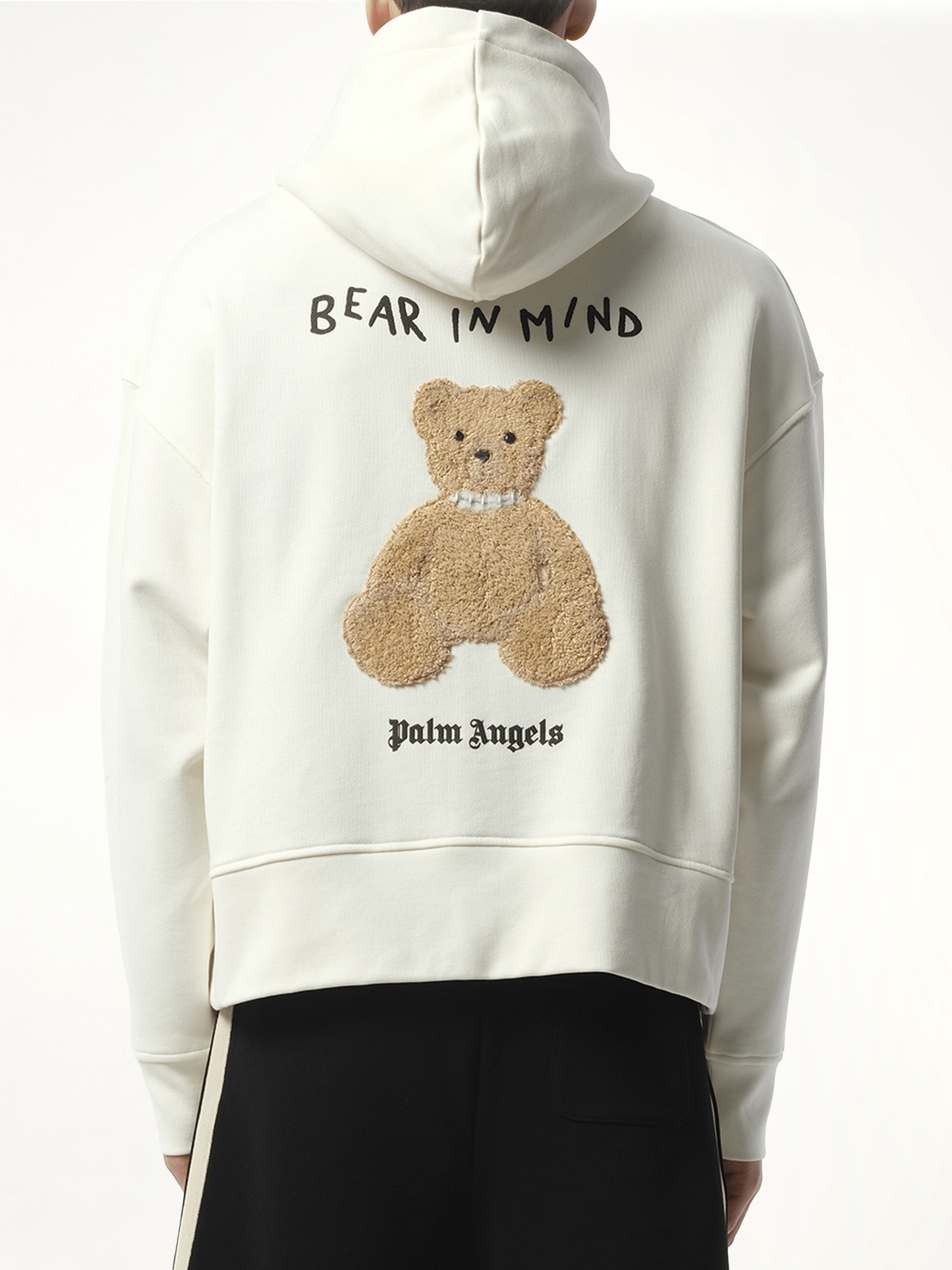 Bear in Mind Zipped Hoodie in Off White/Brown
