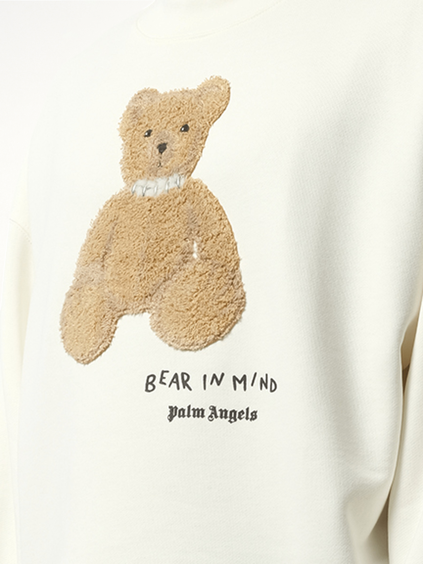 Bear in Mind Crewneck Sweatshirt in Off White/Brown