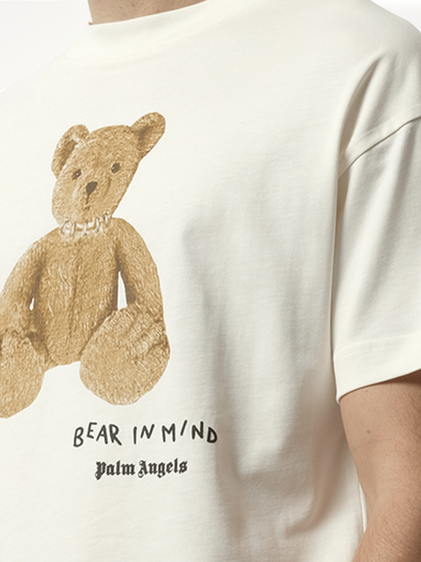 Bear in Mind T-Shirt in Off White/Brown