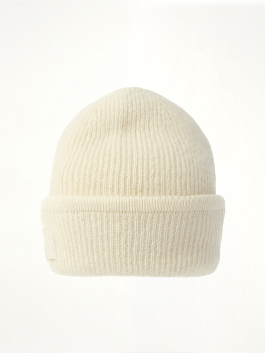Gros Grain Beanie in Off White