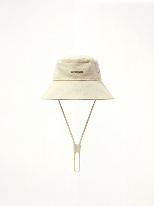 Le Bob Denim Bucket Hat in Off White