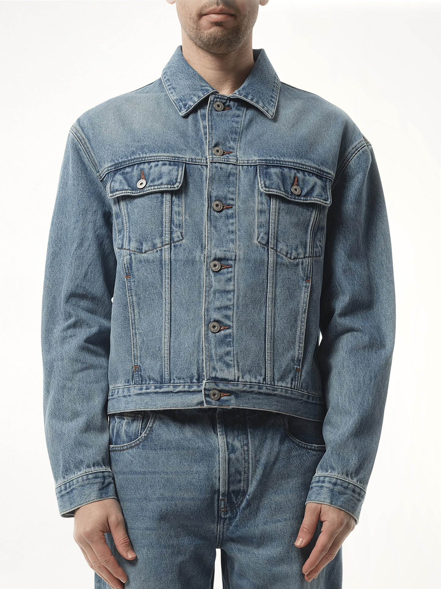 La Veste Denim in Blue/Tabac