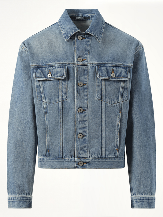 La Veste Denim in Blue/Tabac