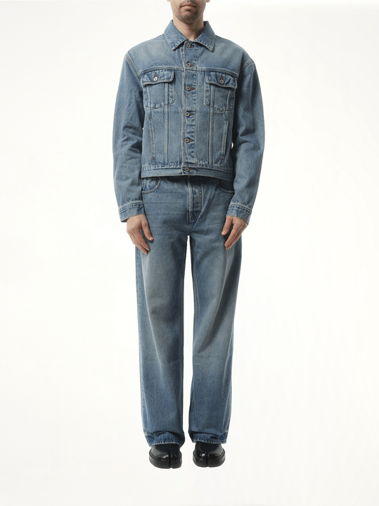 La Veste Denim in Blue/Tabac