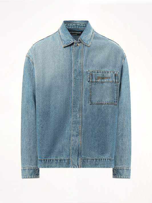 La Chemise Denim in Blue/Tabac