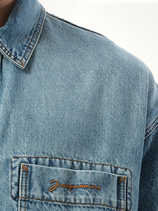 La Chemise Denim in Blue/Tabac