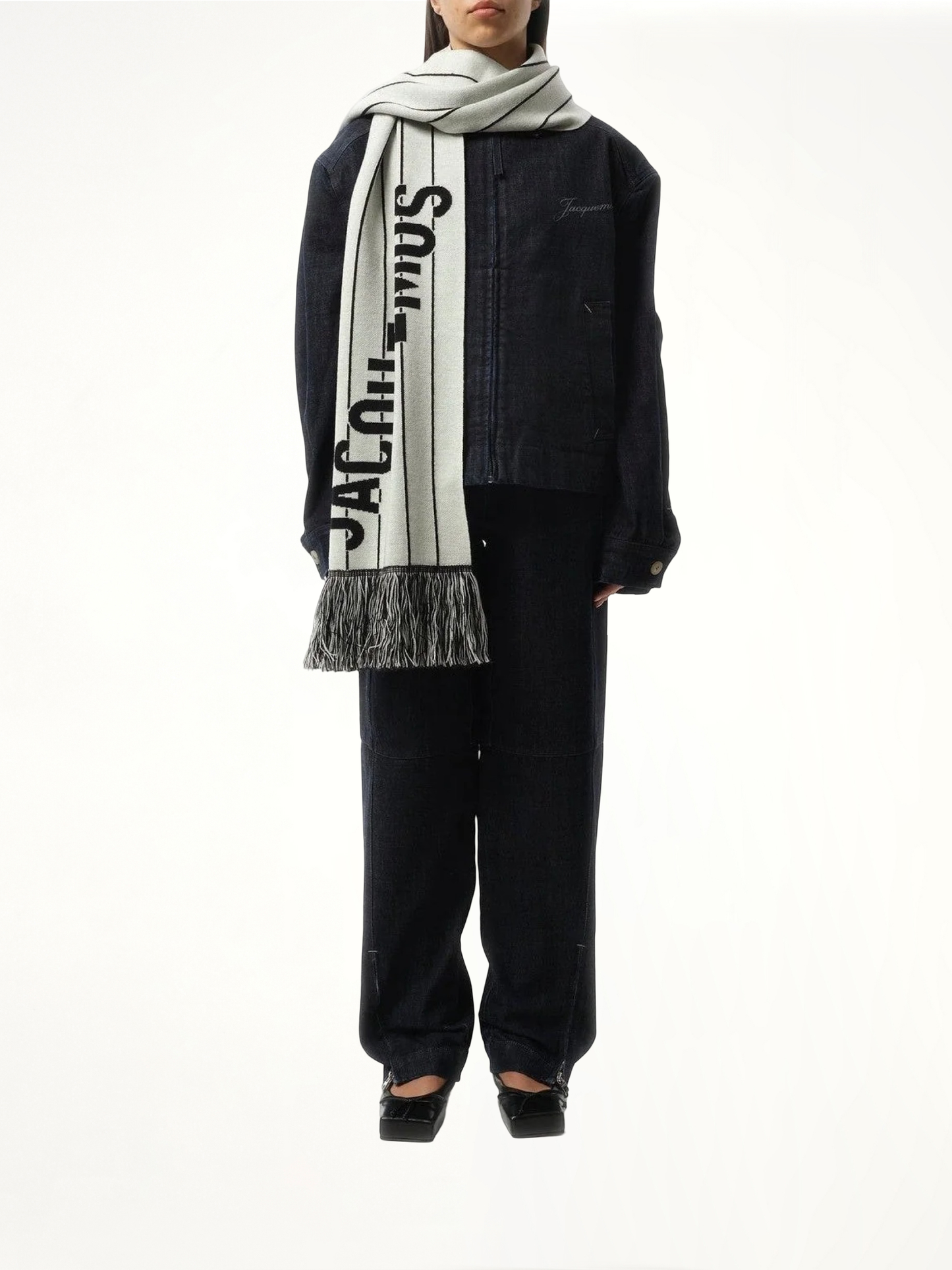 L'Echarpe Liga Scarf in Black/White