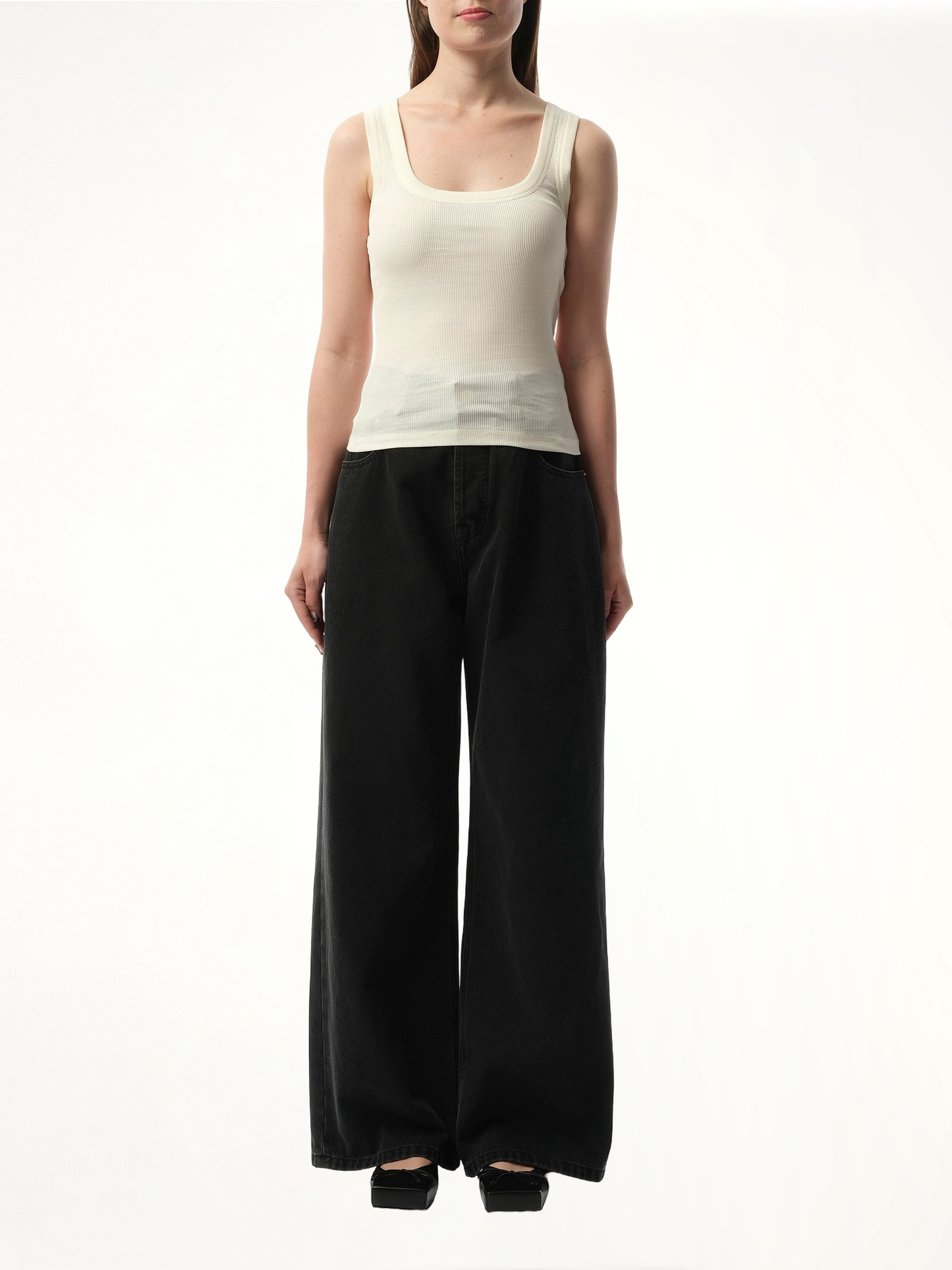 Le Debardeur Gros Grain in White