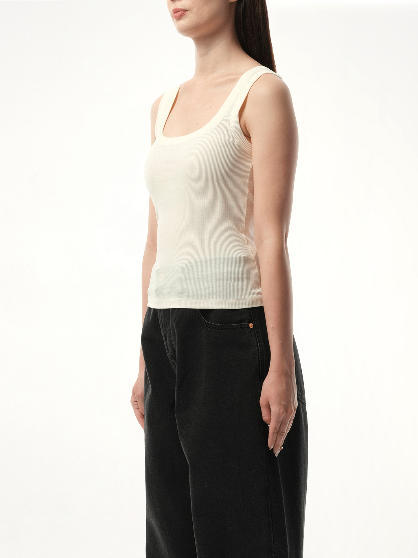 Le Debardeur Gros Grain in White