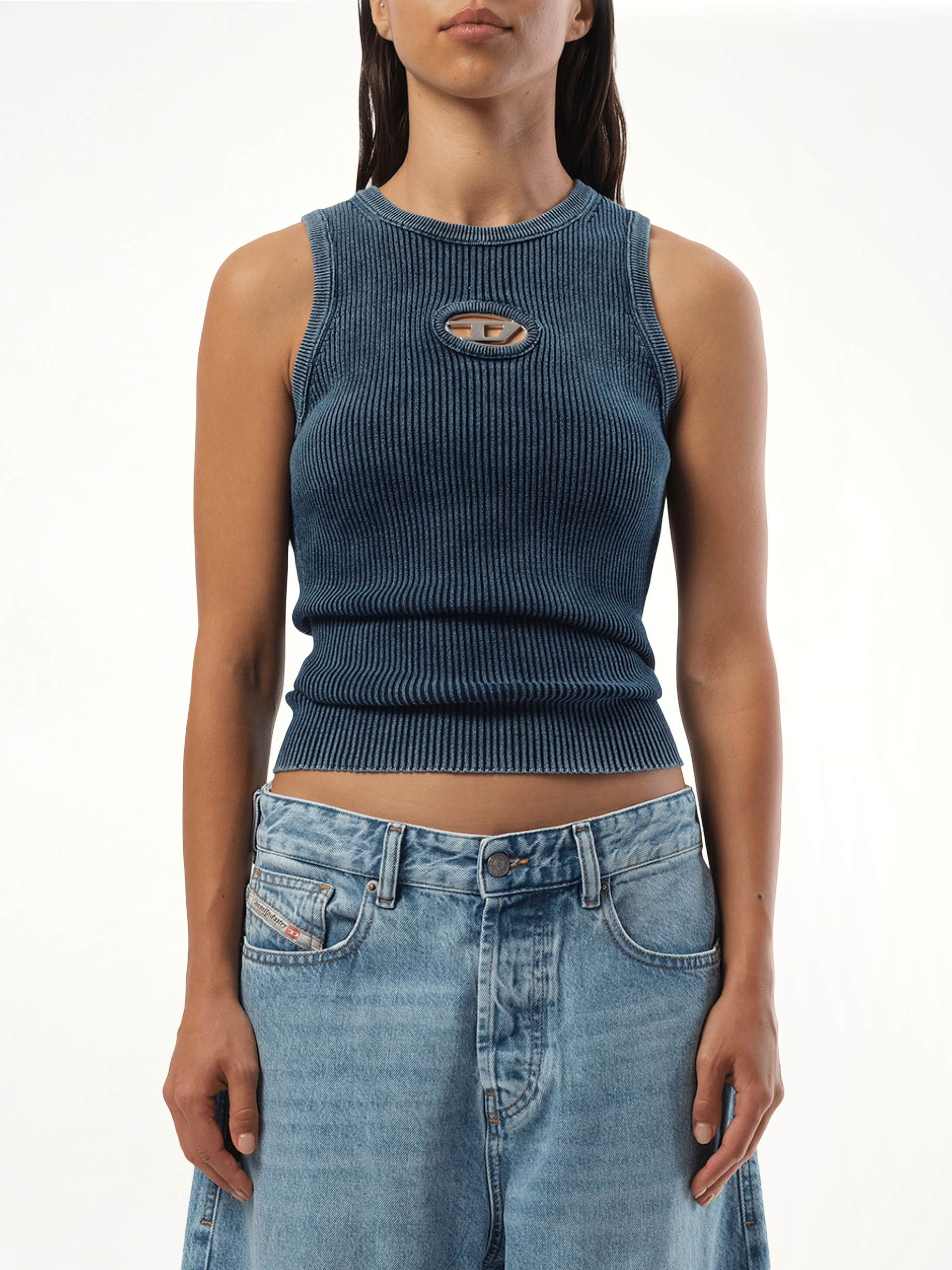 M-Anchor Sleeveless Top in Blue