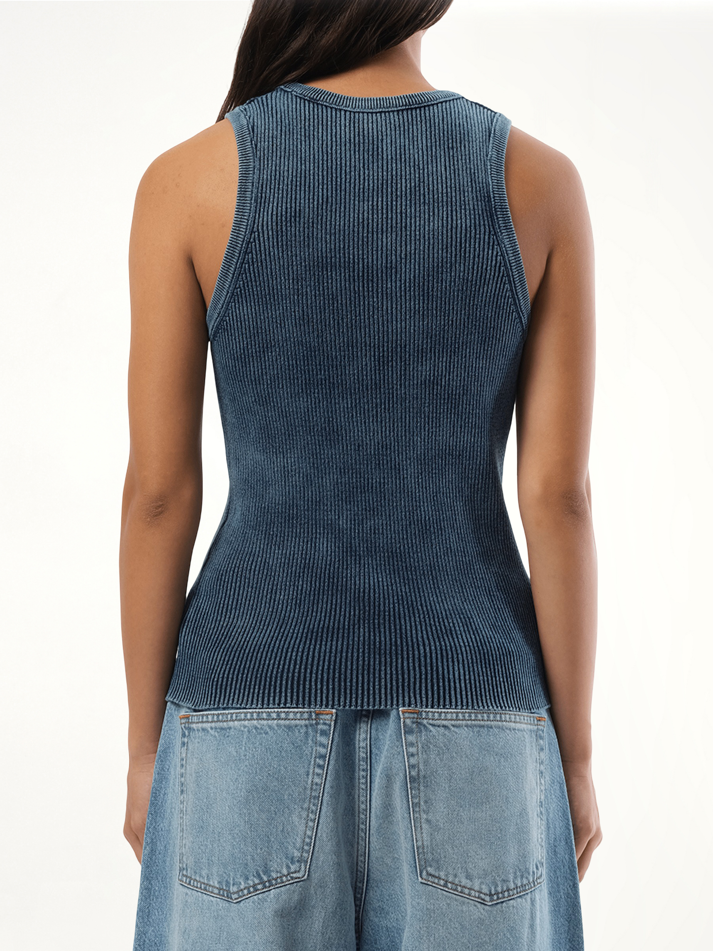 M-Anchor Sleeveless Top in Blue