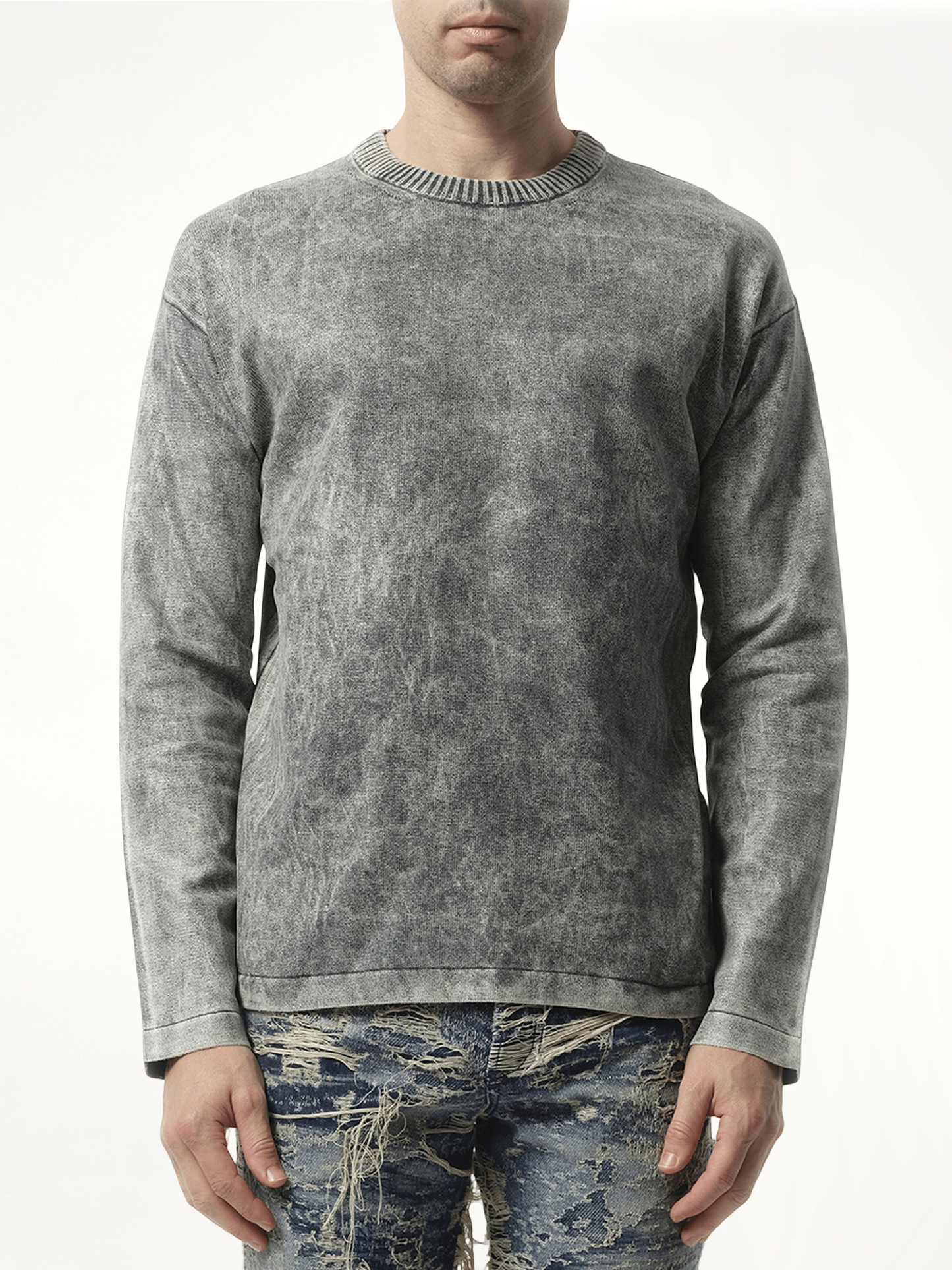 Marble Effect Sweater in Grey