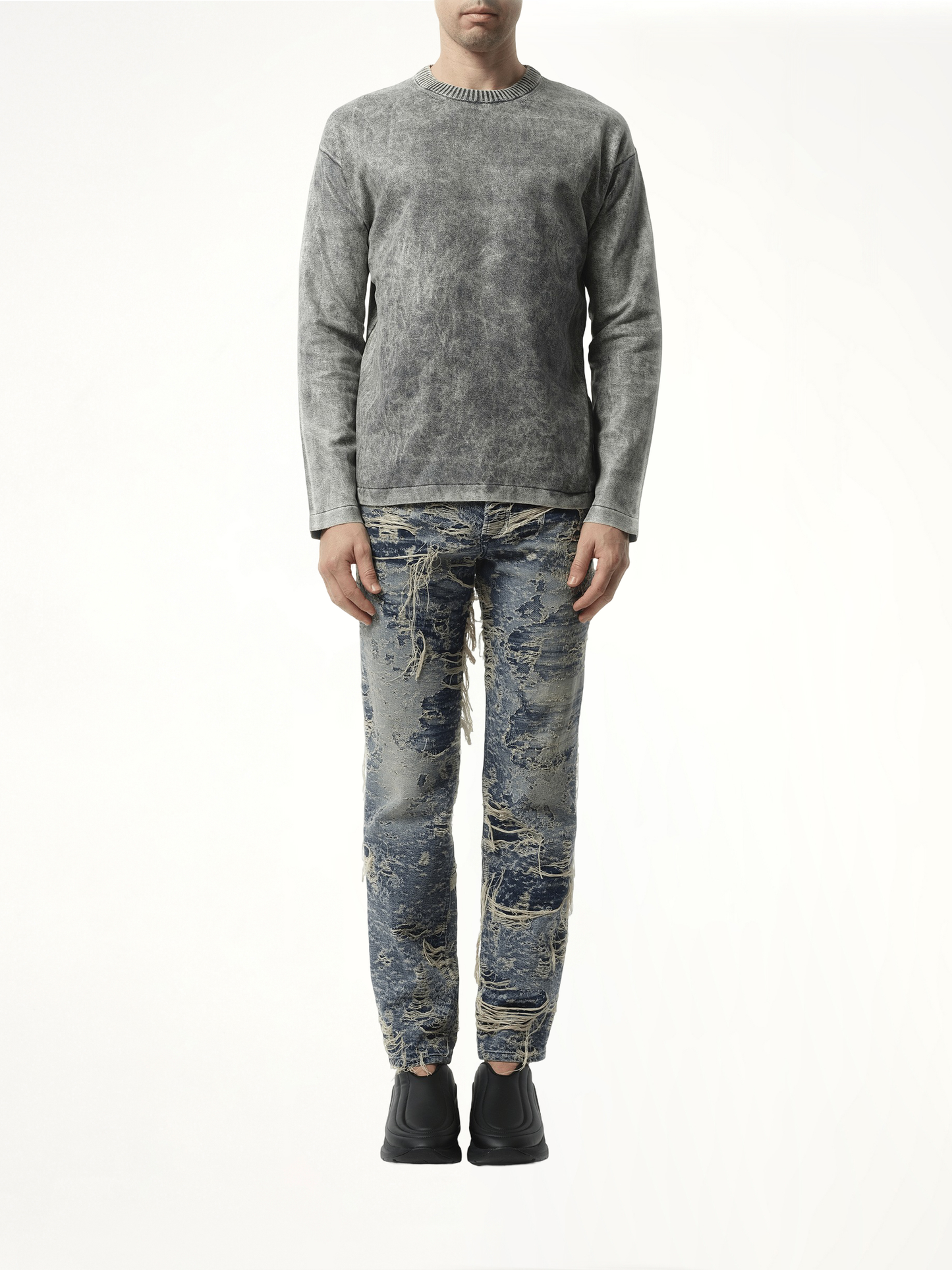 Marble Effect Sweater in Grey