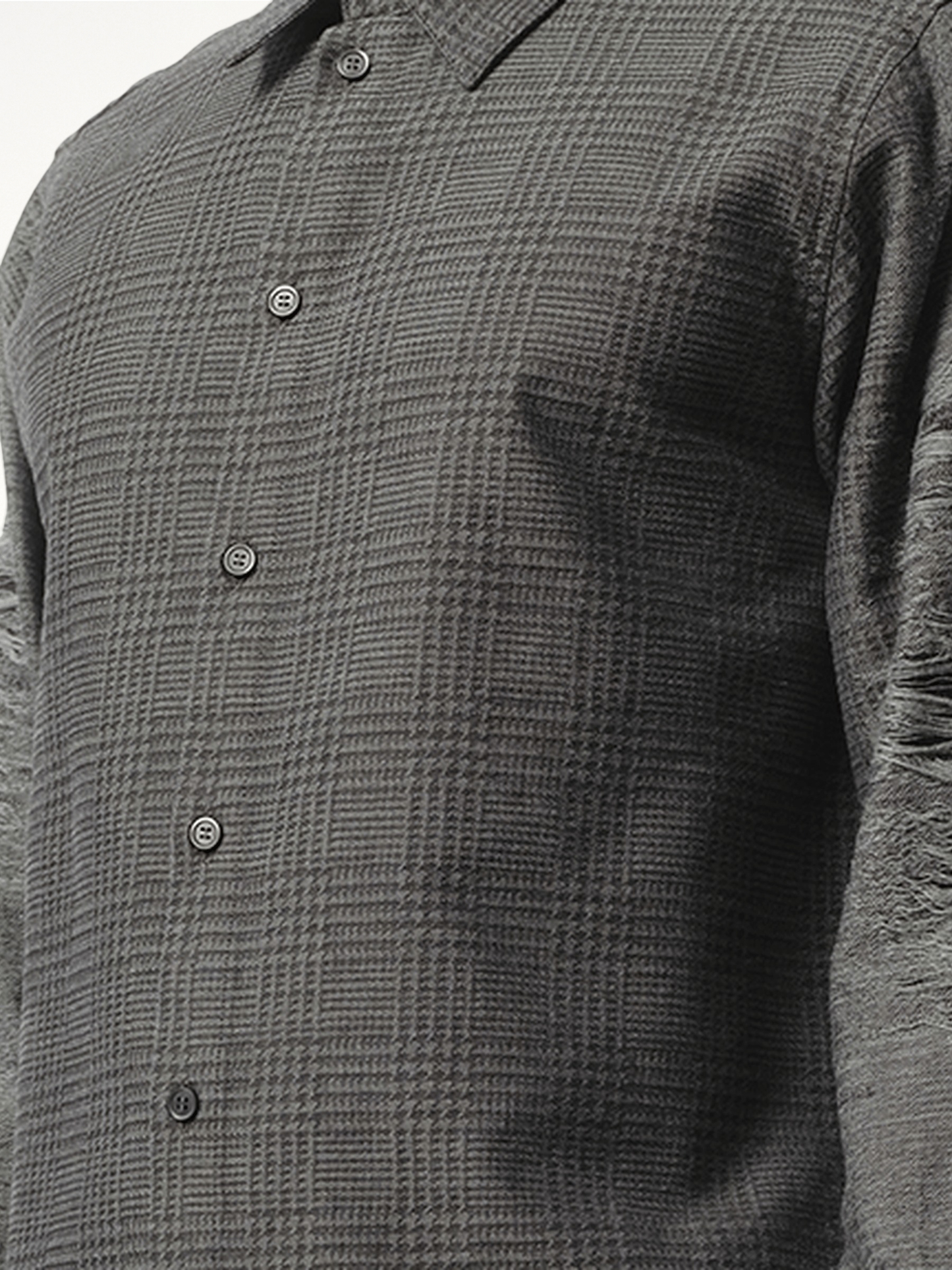 Distressed Sleeve Shirt in Grey