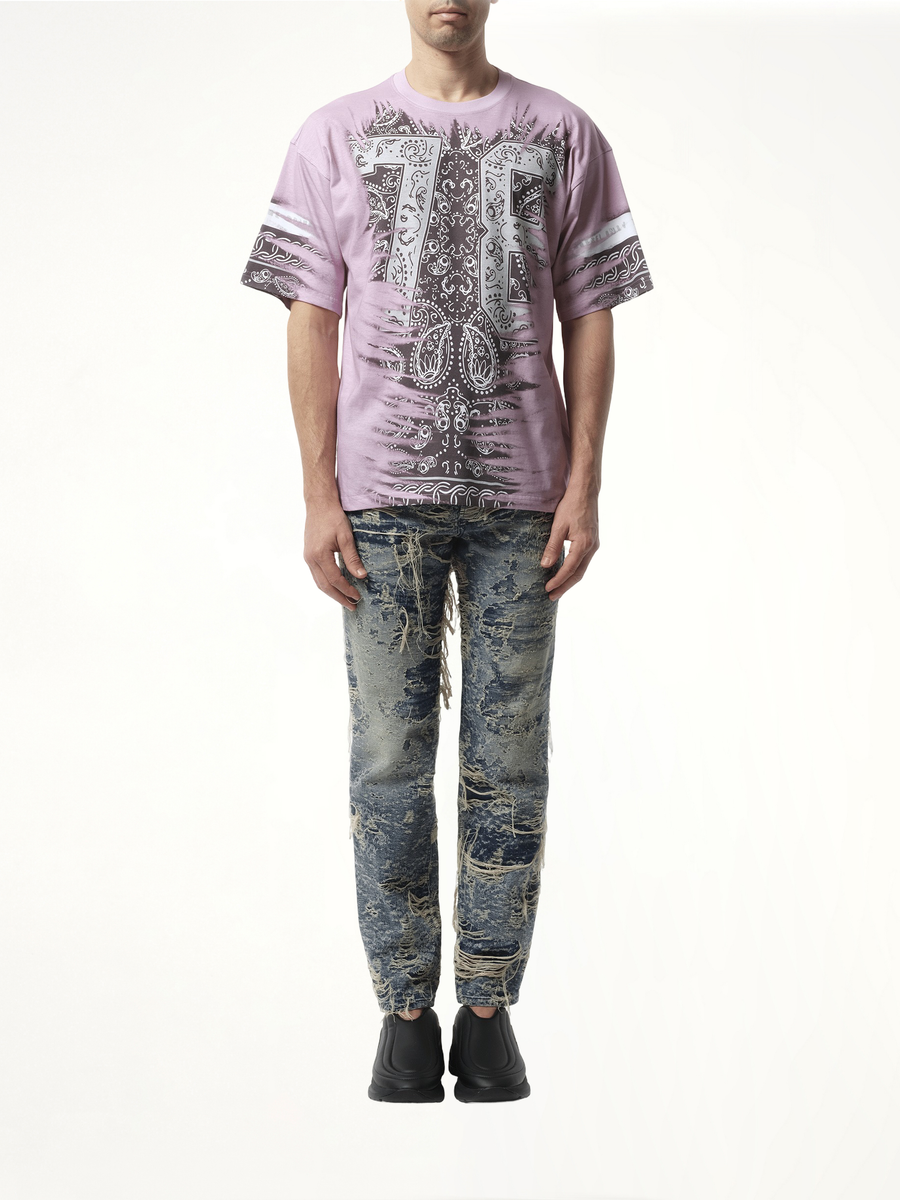 Bandana Print T-Shirt in Black/White