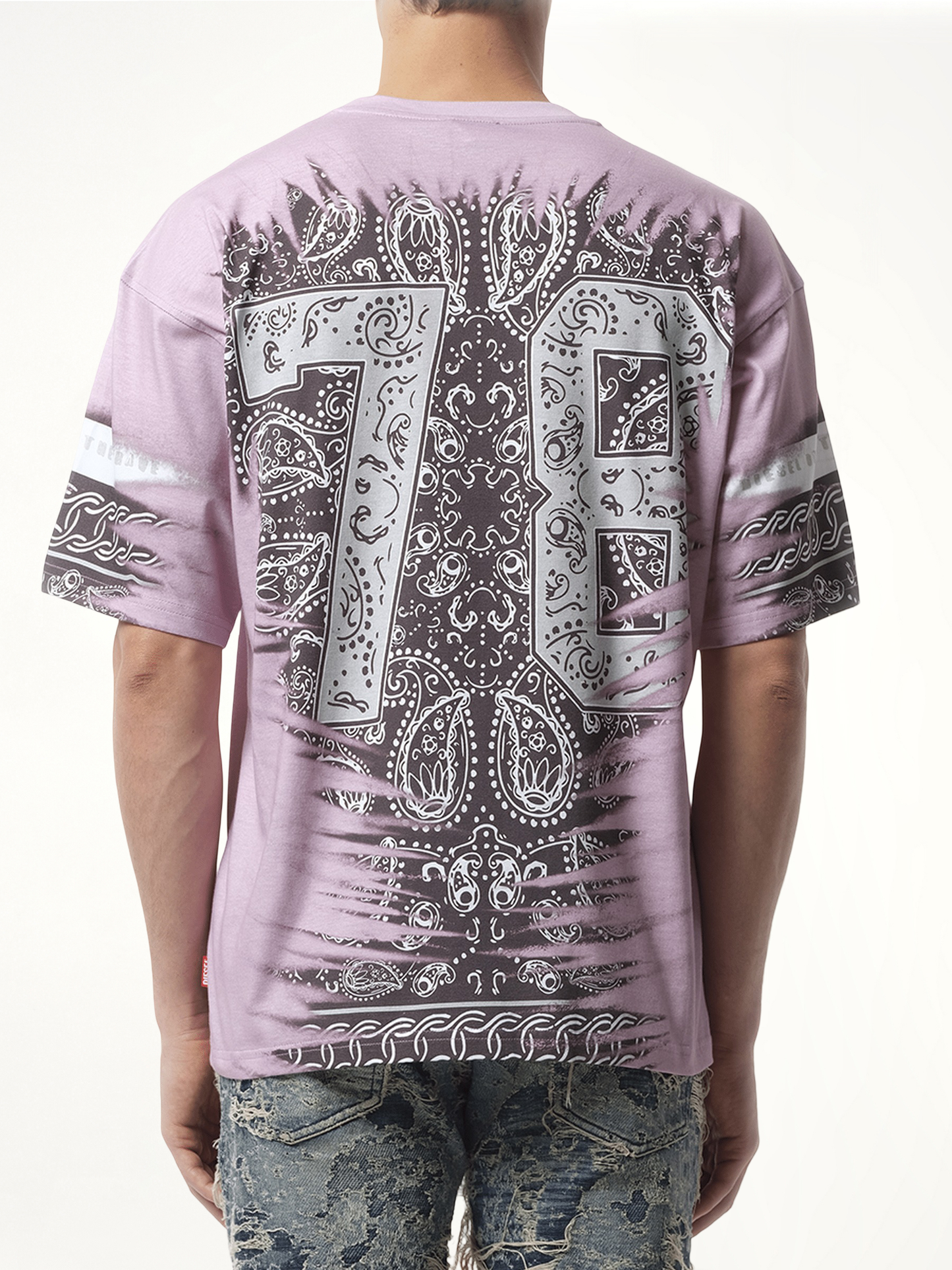 Bandana Print T-Shirt in Black/White