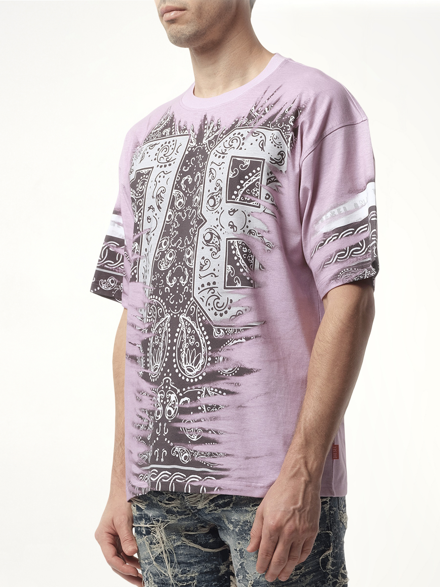 Bandana Print T-Shirt in Black/White