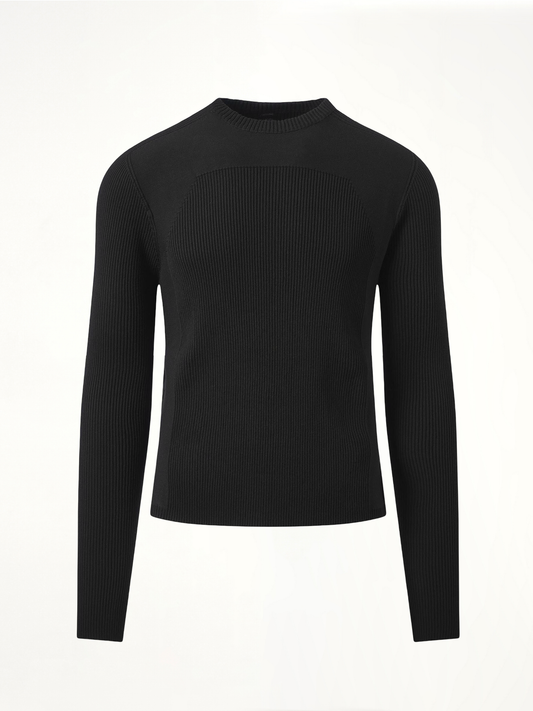 Ribbed Geo Sweater in Black