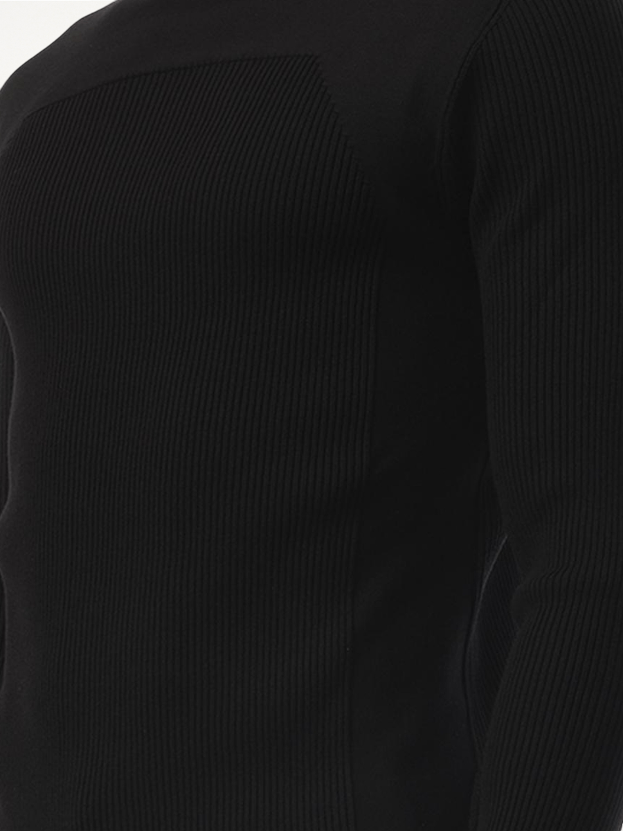 Ribbed Geo Sweater in Black