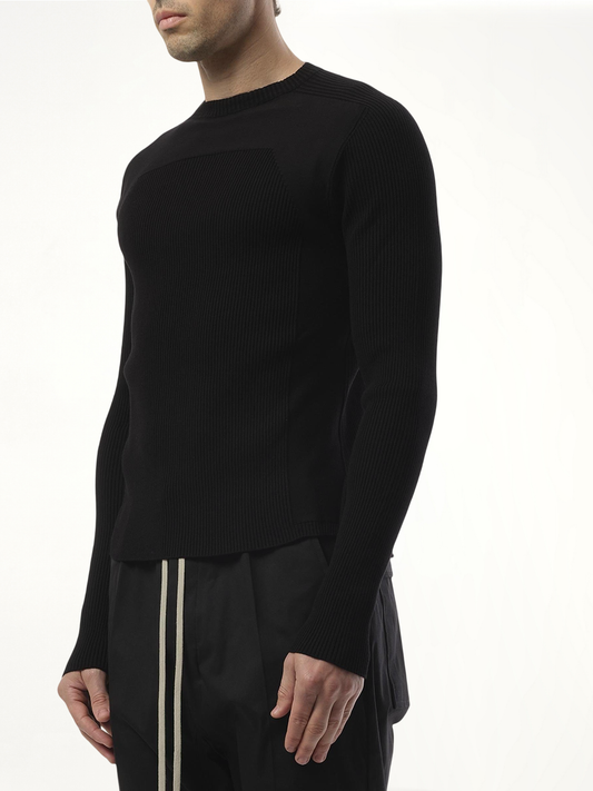Ribbed Geo Sweater in Black