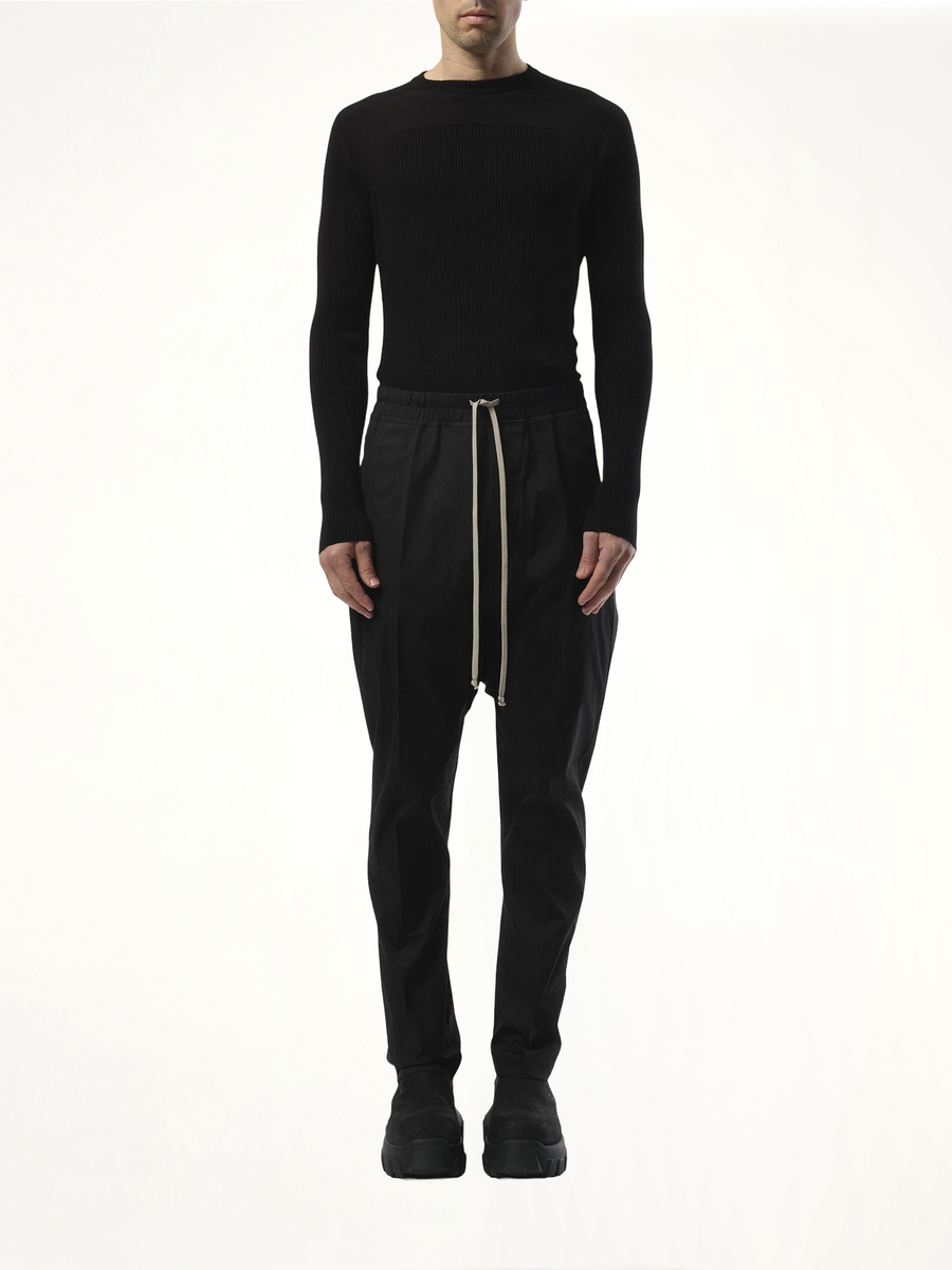 Drawstring Long Pants in Black