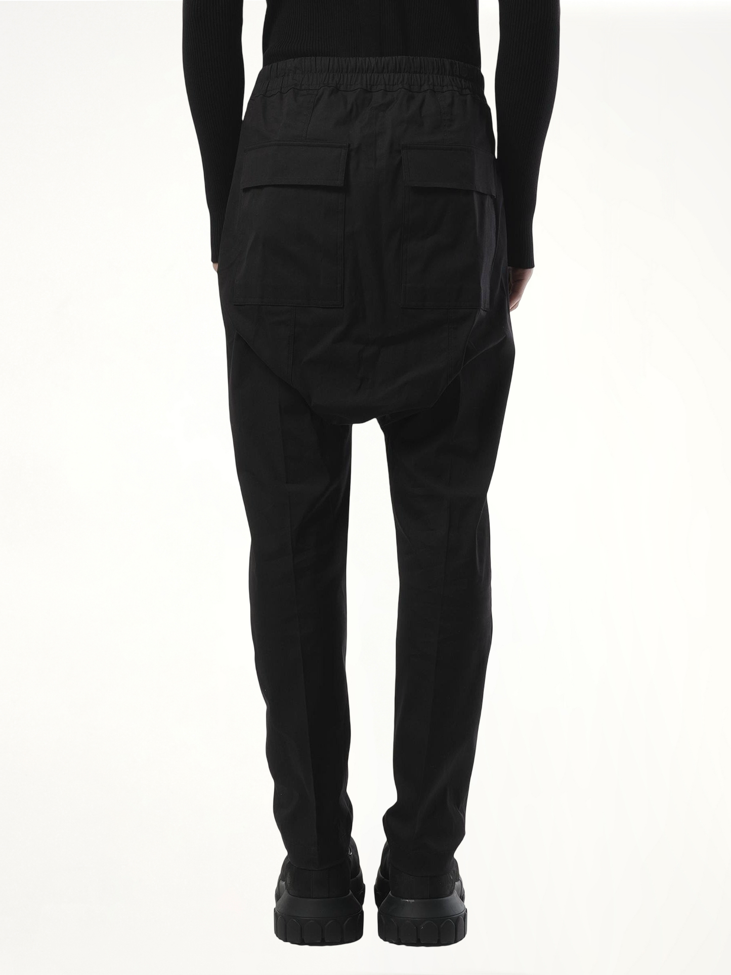 Drawstring Long Pants in Black