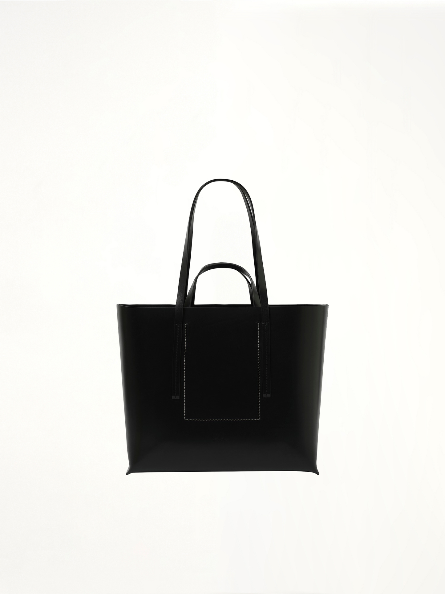 Leather Shopper Bag in Black