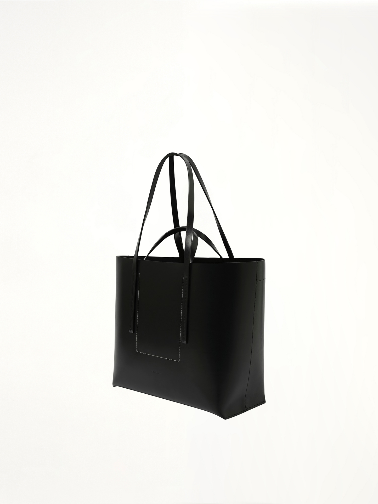 Leather Shopper Bag in Black