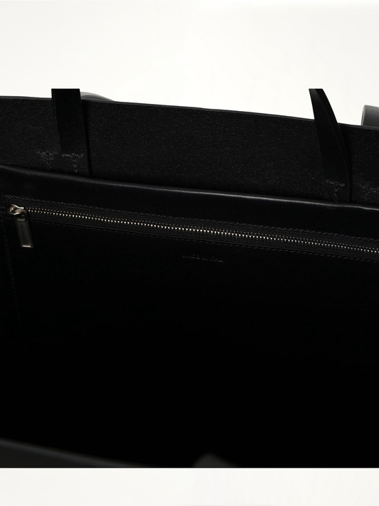 Leather Shopper Bag in Black