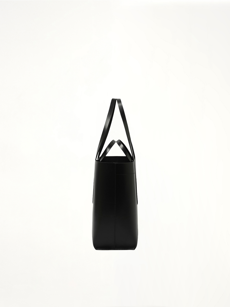 Leather Shopper Bag in Black