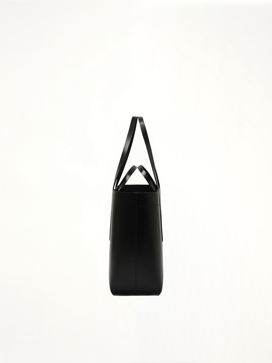 Leather Shopper Bag in Black