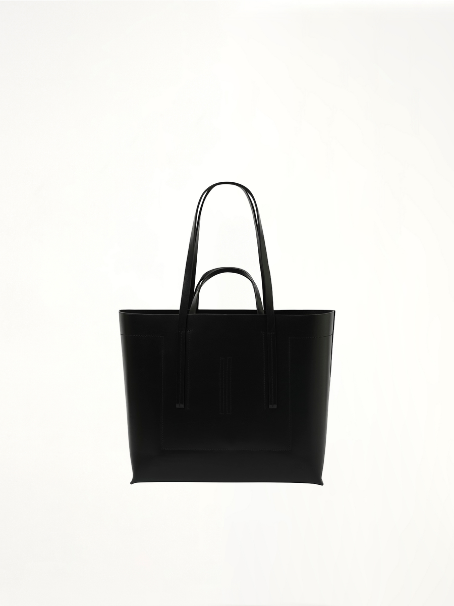 Leather Shopper Bag in Black